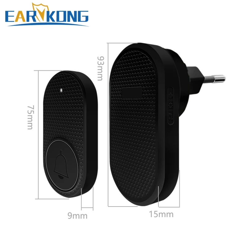 Earykong Wireless Doorbell Welcome Chime Home Door Bell Intelligent 32 Songs Smart Melodies Alarm With Battery - Image 5
