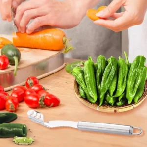 Chili Pepper Corer Stainless Steel Chili Corer Fruit Core Remover Fruit & Vegetable Corers Kitchen Gadget To Peel Or Slice Off