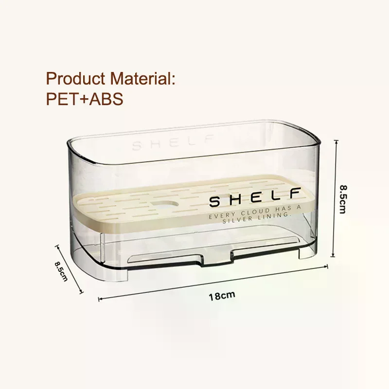 New Kitchen Sink Caddy; Wall-mounted Sponge Holder; Household Faucet Storage Gadget; Drain Design; 1pc Rag Rack. - الصورة 5