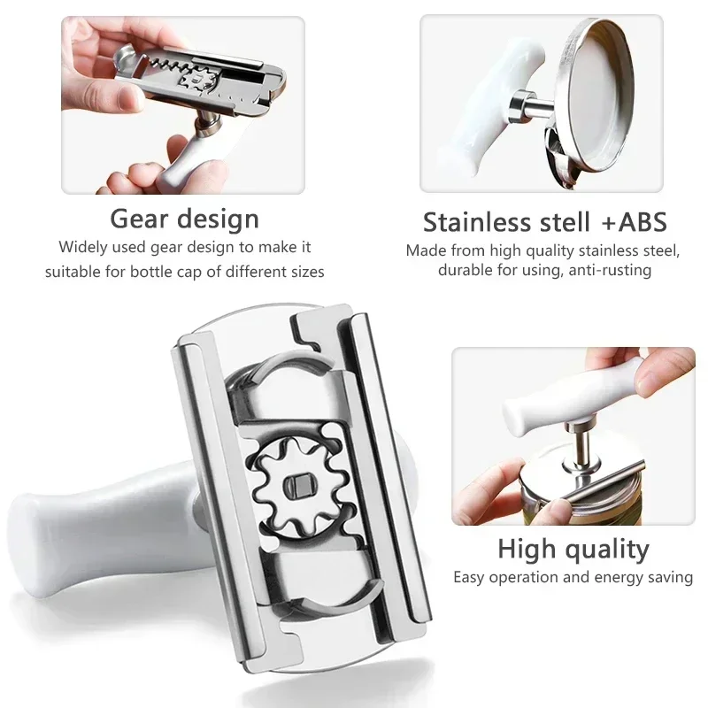 2026 New Home Stainless Steel Quick Bottle Opener Adjustable Can Opener Glasses Jar Lid Opener Kitchen Gadgets - الصورة 3