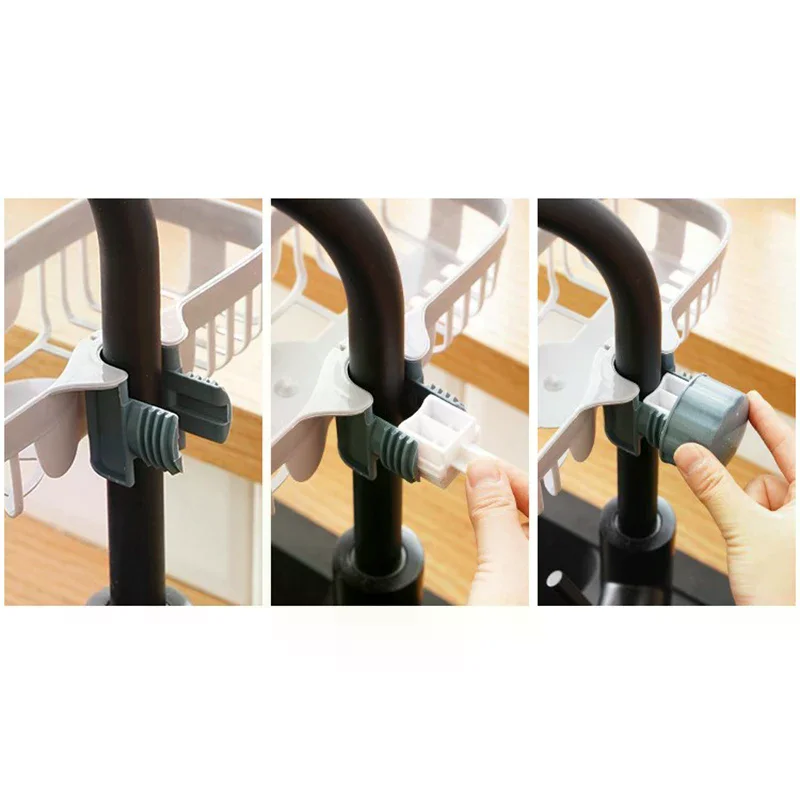 Adjustable Sink Drain Rack Sponge Storage Faucet Holder Soap Drainer Shelf Basket Organizer Kitchen Bathroom Accessories - الصورة 6