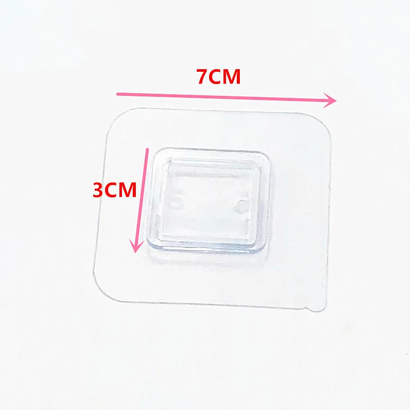 1pc Wall Self Adhesive Hook Transparent Wire Shelf Wall Mount Sticker Sided Fixing Patch for Kitchen Bathroom Gadget - الصورة 5