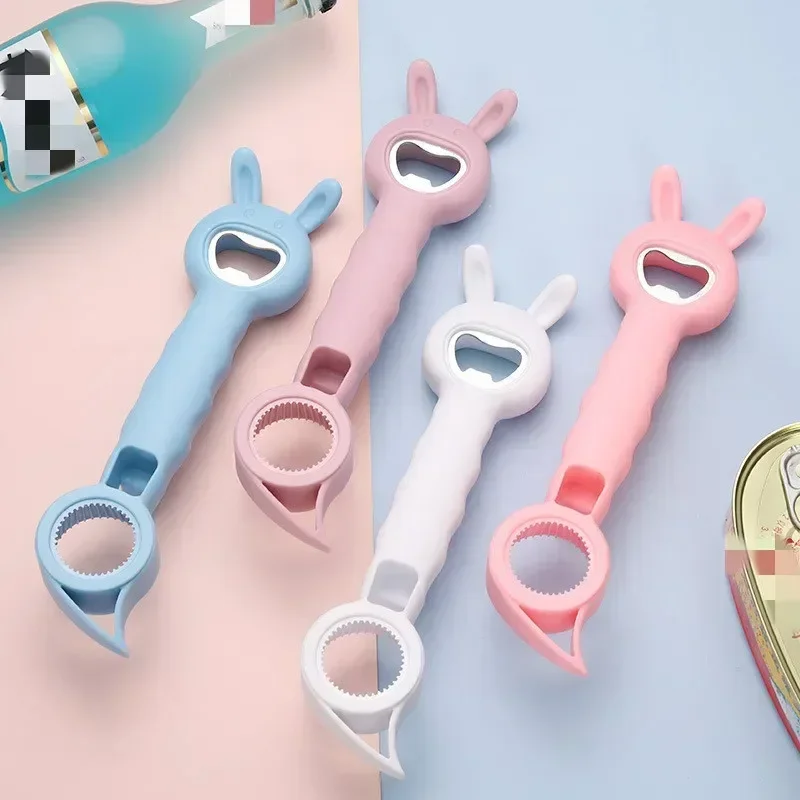 4 In 1 Beer Bottle Opener Multi-purpose Beverage Jar Can Bottle Cap Opener Plastic Corkscrew Dining Bar Gadgets Kitchen Tool New - الصورة 2