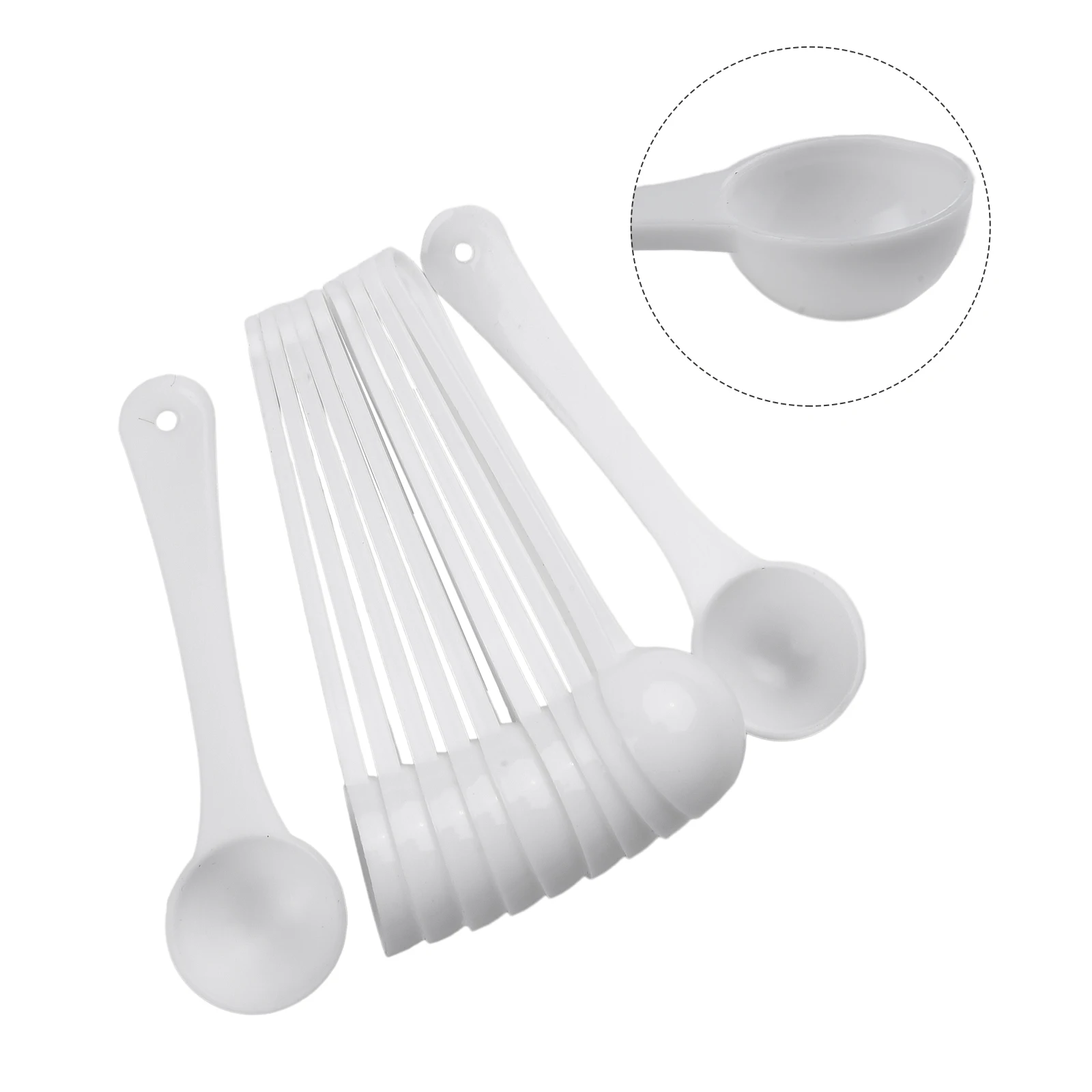 50/500pcs plastic spoons Measuring Spoon Food Gadgets Kitchen Milk Plastic Powder Practical Quantitative Seasoning 1g spoon sets - الصورة 3