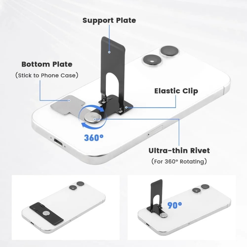 1-2PCS 360° Rotating Phone Laptop Stand Metal Ultra-Thin Mini Foldable Holder Phone Bracket for Cell Tablets Portable Kickstand - الصورة 3
