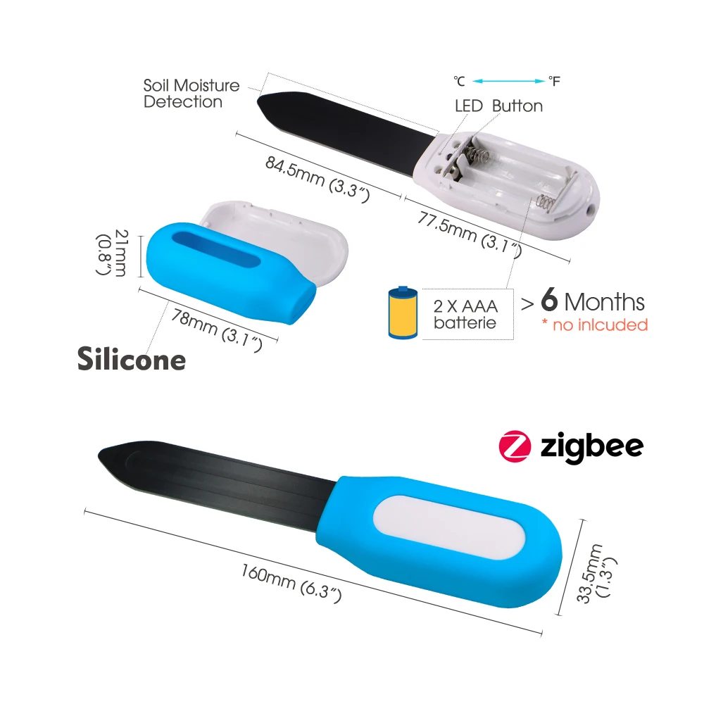 1PCS Tuya Zigbee Soil Sensor Humidity Temperature Moisture Detector Smart Life Home Assistant Real Time Monitor for Plant Garden - الصورة 5