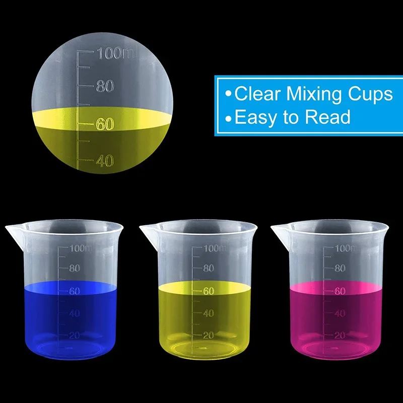 50/100/150ML Mixing Cup Plastic Liquid Container Beaker Chemical Laboratory Cup Measuring Cup Baking Tools Kitchen Gadgets - الصورة 5