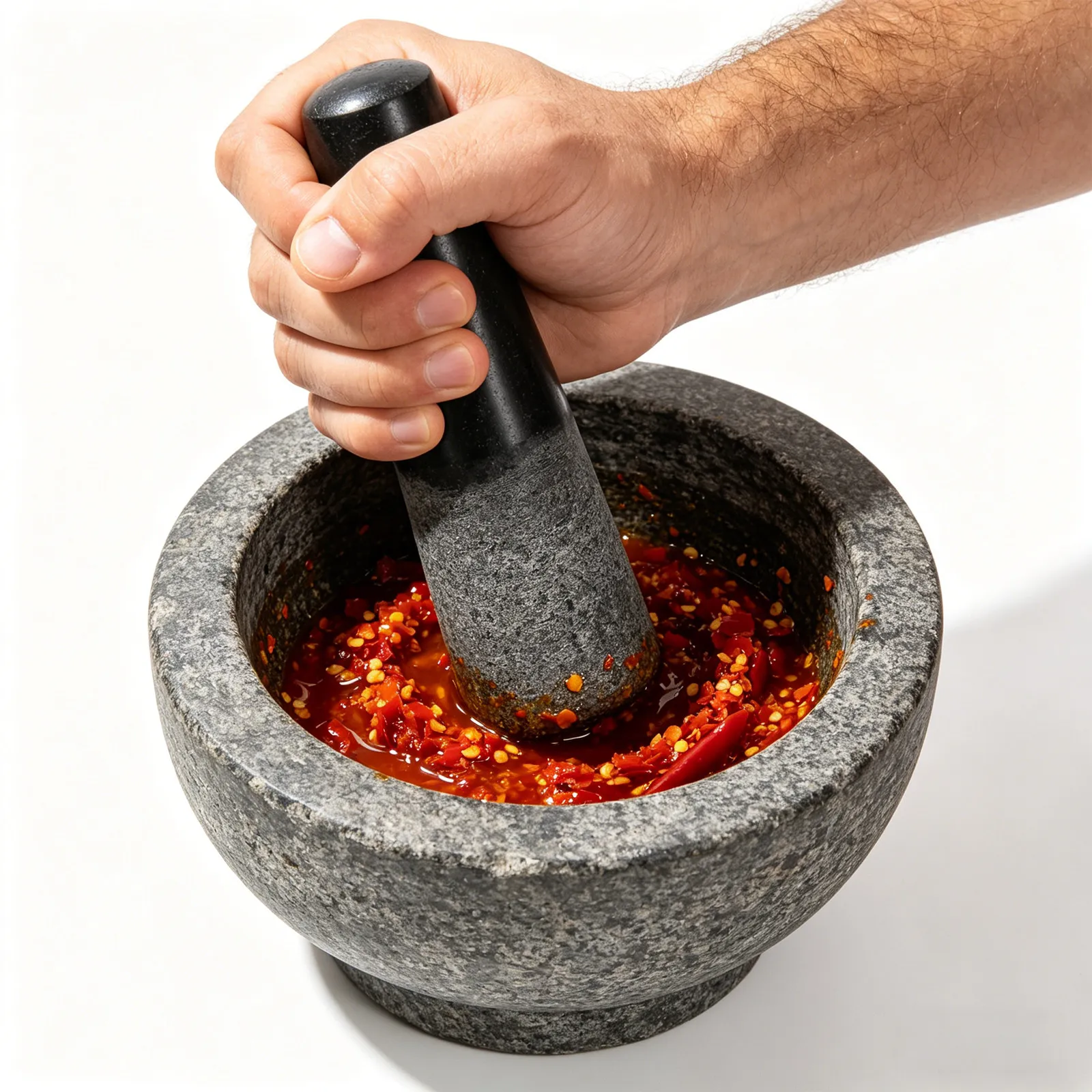Granite Pestle 5.3 Inch for Mortar Bowl Stone Food Grinder Stick Manual Garlic Pounder Masher Spice Grinding Tool Kitchen - الصورة 6