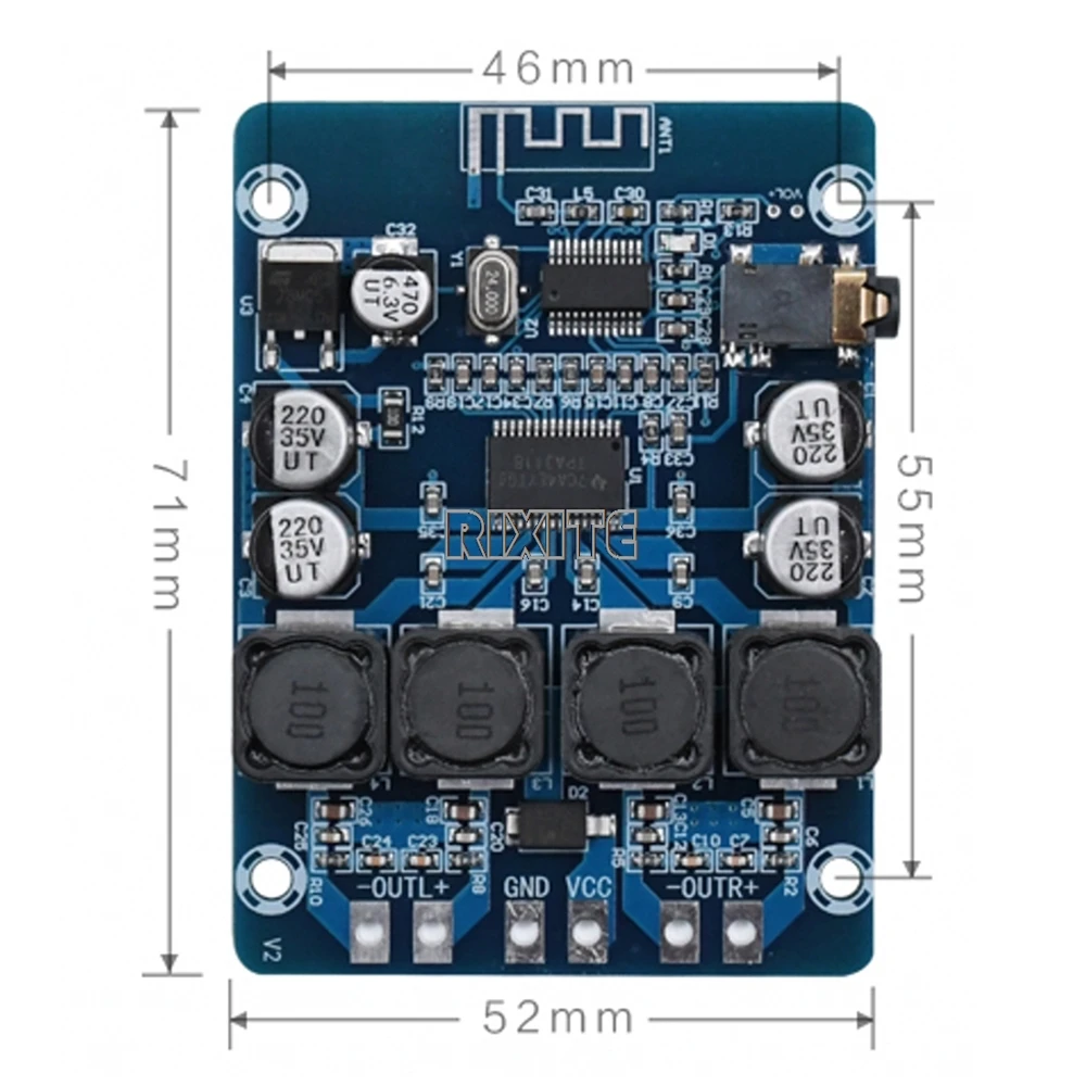 45W+45W Mini TPA3118 Bluetooth Sound Amplifier Board Audio Power Amp DC 12-28V for Car Karaoke Smart Home Theater Subwoofer - الصورة 6