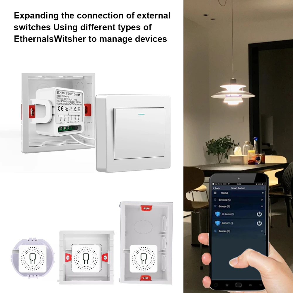 2 Way Tuya smart swtich 2Gang Smart Light Breaker Compatible with Smart Life Alexa Google Home voice control - Image 3