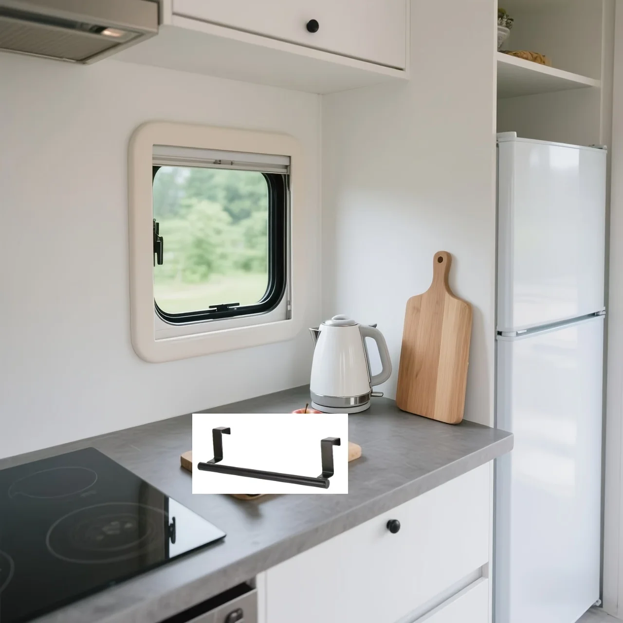Caravan Towel Rack Over Door Towel Bar Hanging Holder Stainless Steel Bathroom Kitchen Cabinet Black Towel Rag Shelf Hanger - الصورة 2
