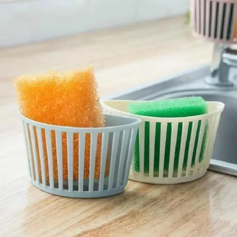 Drain Sink Plastic Hanging Basket Shelf Spout Holder Sponge Storage Faucet Rack Convenient Novel Home Storage Shelf Kitchen Tool - الصورة 5