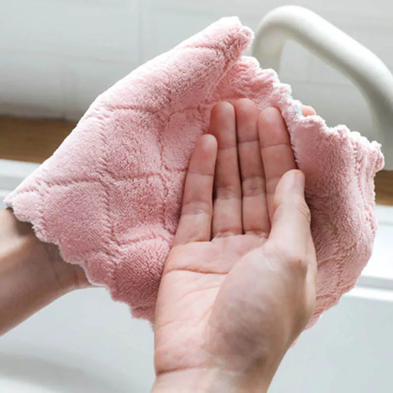 2pcs Super Absorbent Microfiber Cleaning Wiping Rag kitchen Dish Cloth Tableware Household Cleaning Towel Kichen Tools Gadgets - الصورة 5
