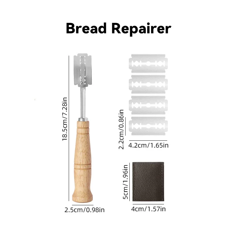 Bread Cutter French Bread Blades Kitchen Gadgets Normal Wood Long Handle Baking Accessory European Style Curved Arch Toast Knife - الصورة 2