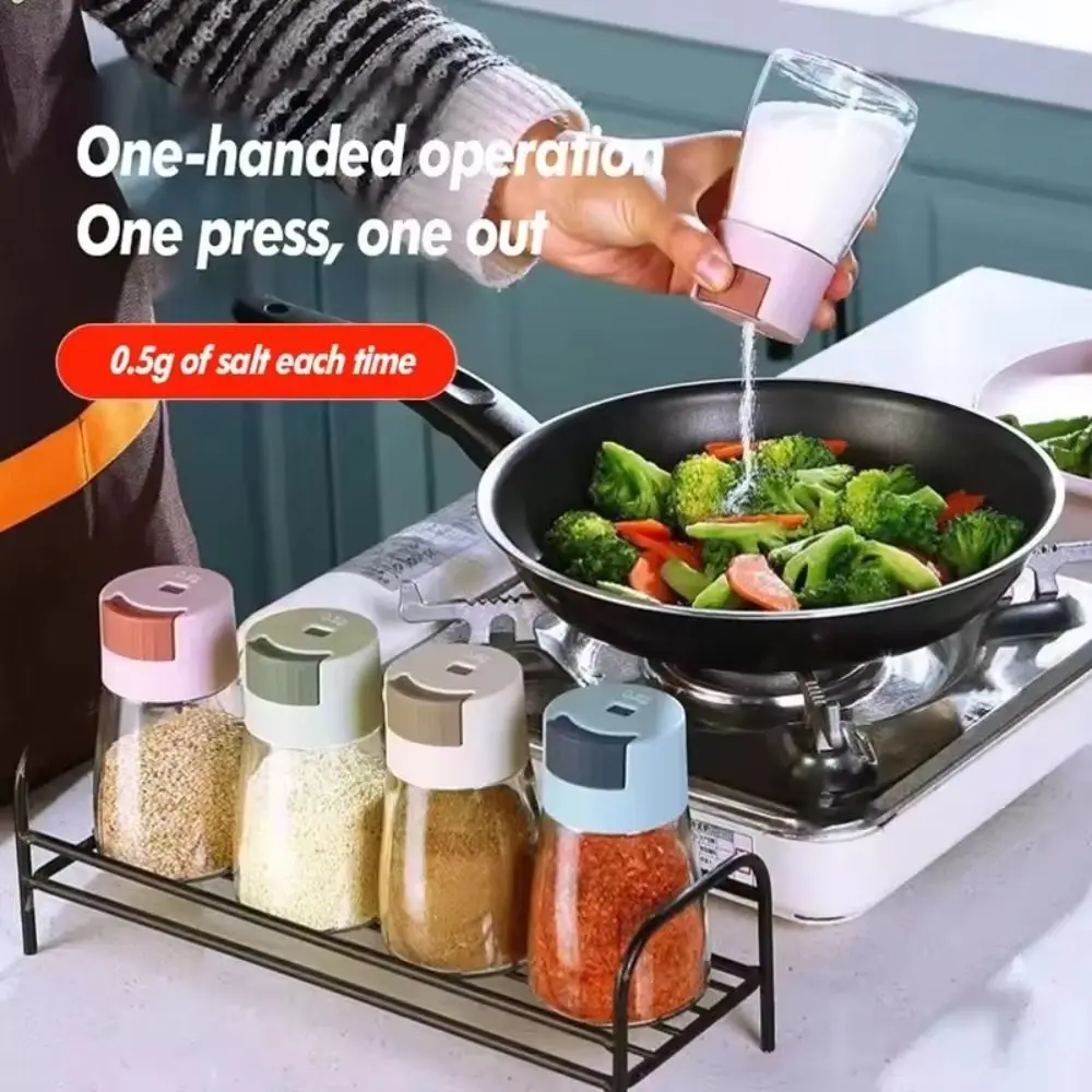 Portable Quantitative Seasoning Bottle Press-type Transparent Spice Jars Dustproof Seasoning Box Kitchen Gadget - الصورة 4