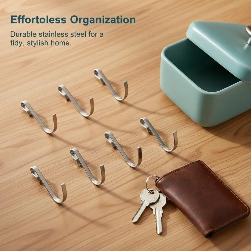 6pcs Snap On Clip Hooks Wire Shelf Organizer Clips For Sink Grate Multi Purpose Storage In Home Kitchen - الصورة 6