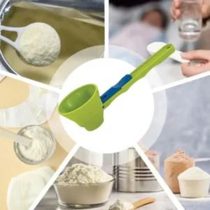 Creative Flling Coffee Scoop Funnel Reusable 2 in 1 Sliding Design Sliding Scoop Funnel Plastic Measuring Spoon Kitchen Gadgets