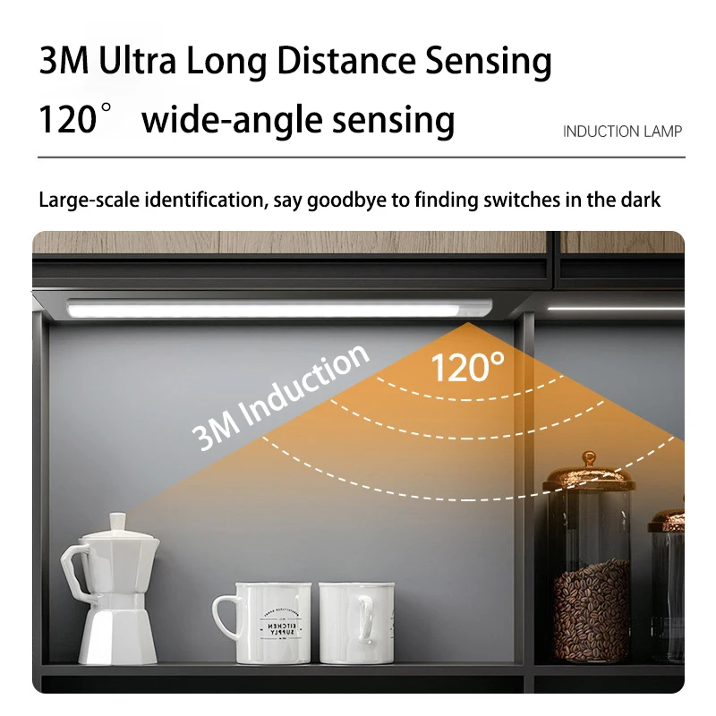 LED Motion Sensor Light Under Cabinet Light Wireless Night Light Closet Lamp Smart Wall-Mounted Body Induction Lamp home Decor - الصورة 4