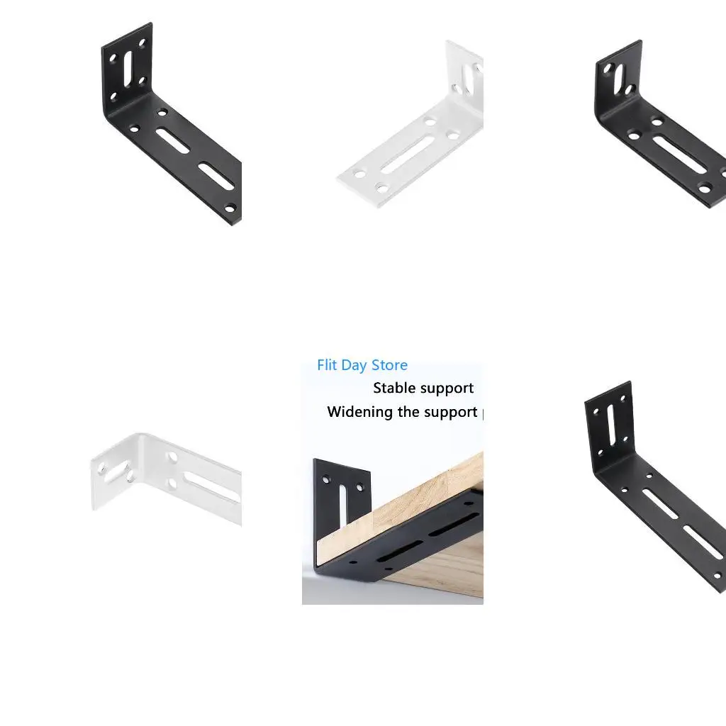 F92C Steel L Shaped Shelf Brackets Rustproof Thickened Steel Corner Brackets For Kitchen Bathroom Cabinets Easy Installation