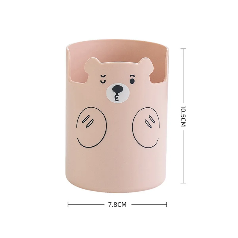 Multifunctional Plastic Bear Pen Holder Desk Organizer Phone Makeup Brush Holder Stand Cute Stationery Desktop Storage Organizer - الصورة 6