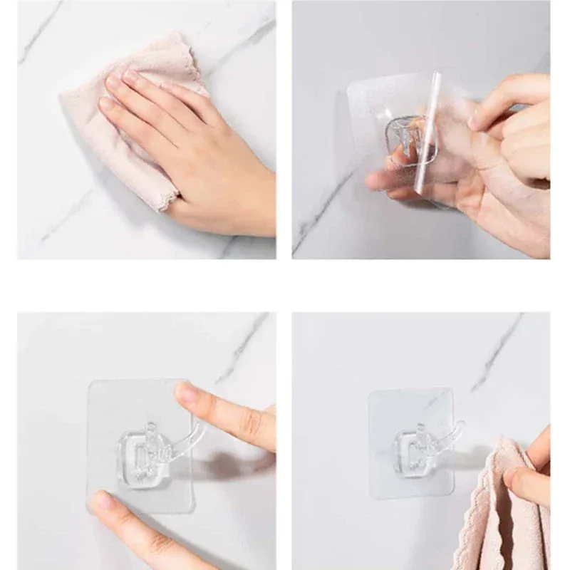 Adhesive Razor Hook Shaving Shaver Shelf Storage Holder for Bathroom Kitchen Organizer - الصورة 3