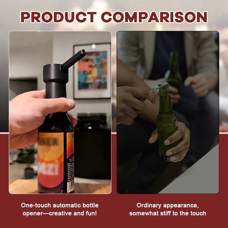 Lever Beer Bottle Opener,Creative Bottlecap Shoot Opener For Different Beer Bottles,Funny Kitchen Gadgets - الصورة 3