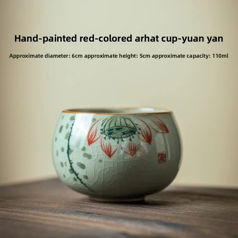 Handmade Ceramic Tea Cup, Porcelain Tea Bowl, Espresso Cups, Pottery Coffee Mug, Afternoon Teacup Mugs, Coffee Cups, 6PCs Set - الصورة 6