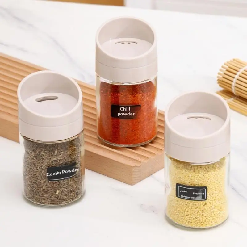 Spices Herb Salt Bottle With Rotating Lid for Kitchen Easy Access Seasoning Organizer Home Cooking Storage Solution - الصورة 2