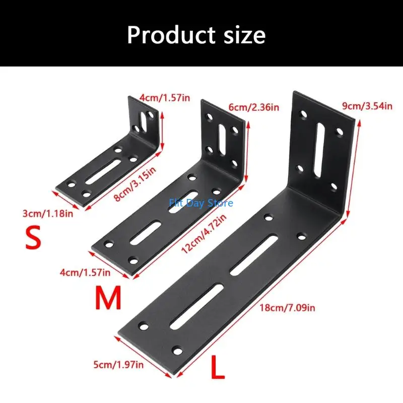 F92C Steel L Shaped Shelf Brackets Rustproof Thickened Steel Corner Brackets For Kitchen Bathroom Cabinets Easy Installation - Image 6