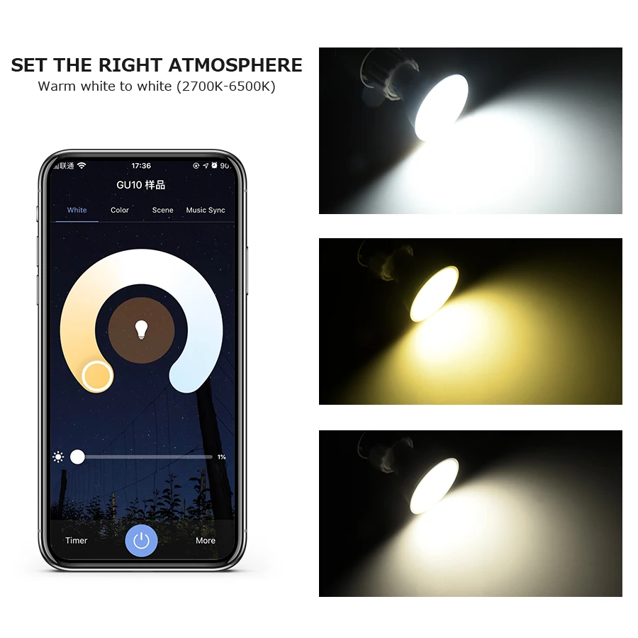 5W 7W 9W 220V 110V Tuya WiFi Smart GU10 LED Bulb Smart Life App GU10 LED Lamp Spotlight Works with Alexa Google Home Room Decor - الصورة 4