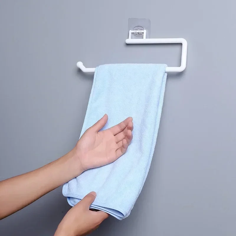 1/2/4pcs Multifunctional Bathroom Kitchen Storage Rack Towel Holder Roll Organizer Space Saving Home Shelf Accessories - الصورة 5