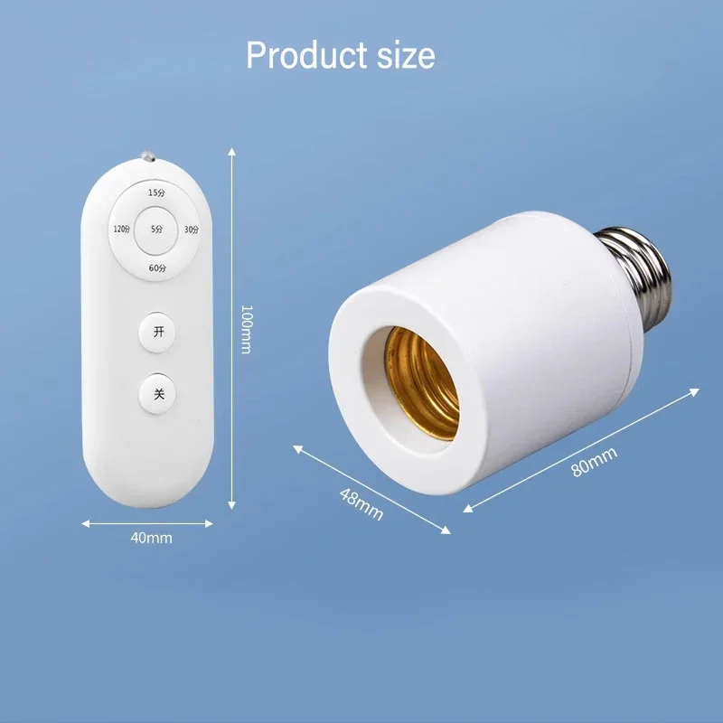 E27 LED Lamp Base Smart Wireless Remote Control Switch Timer Switch AC110-240V Socket Base Adapter ON/OFF Smart Home Automation - الصورة 6