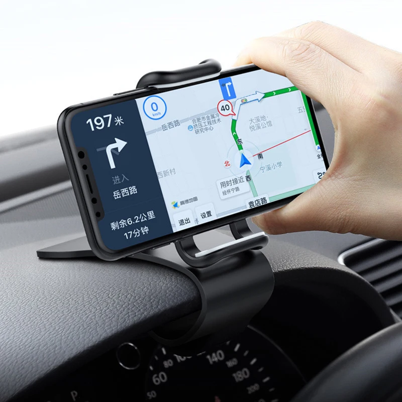 Car Dash Board Mobile Phone Holder Clip Mount Cell Phone Stand In Car GPS Support Bracket for IPhone Samsung Portable Car Holder - الصورة 2
