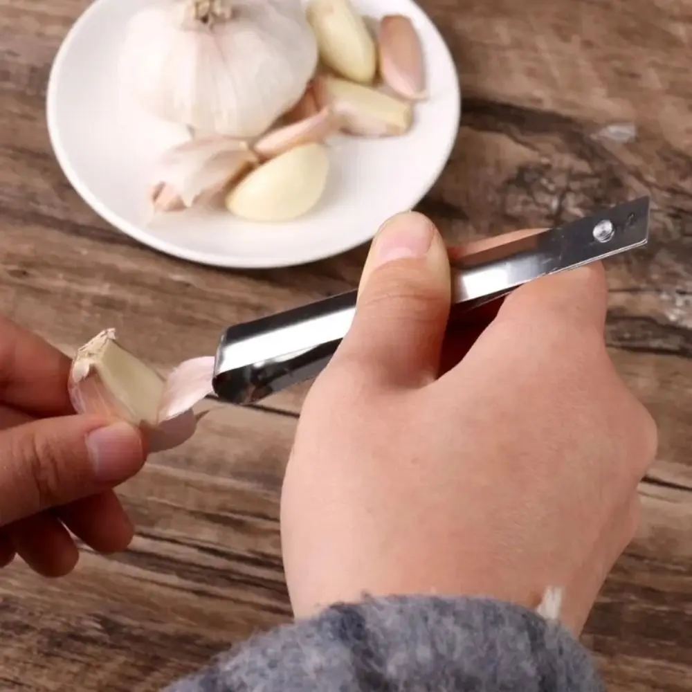 Kitchen Gadgets Stainless Steel Garlic Peeler Versatile Multifunctional Hair Plucking Clip Durable Manual Tweezers Home - Image 3