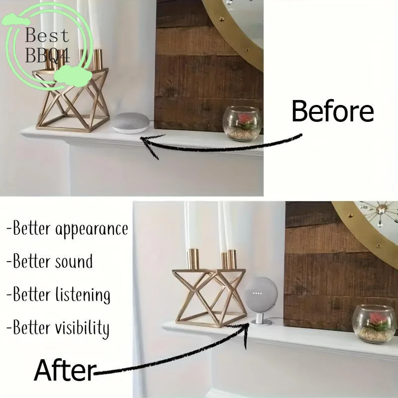 (BBQ4)For Google Nest/Home Mini Smart Speaker Stand Mini Voice Assistants Compact Holder Desktop Storage Stand Organizers - Image 3