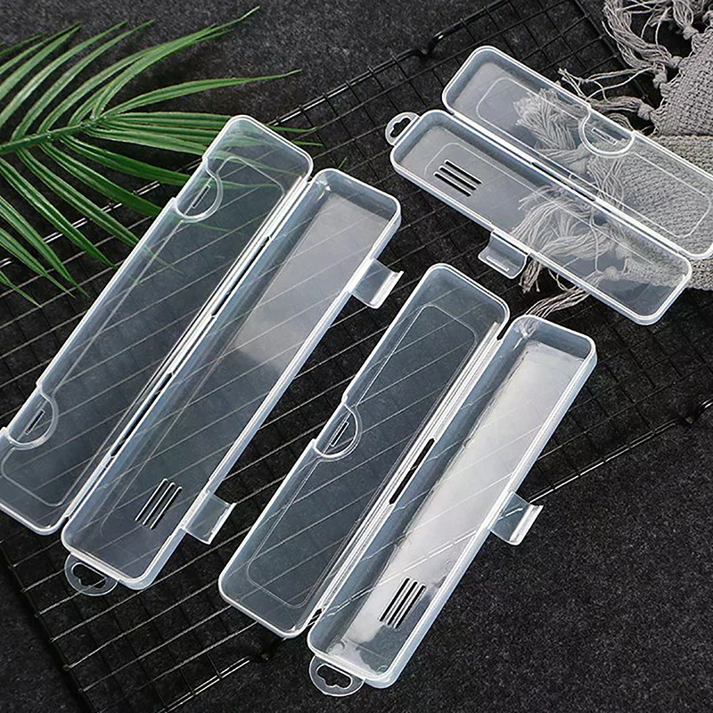 Portable Makeup Brush Organizer Eyebrow Pencil Tableware Chopsticks Transparent With Cover Storage Box Kitchen Accessories - الصورة 2