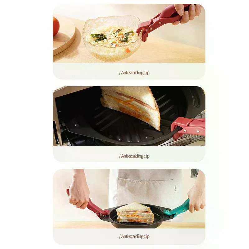 Bowl Spoon Dish Clamp Pot Pan Gripper Clip Hot Dish Plate Bowl Clip Tongs Anti-scald Non-slip Handle Kitchen Gadgets