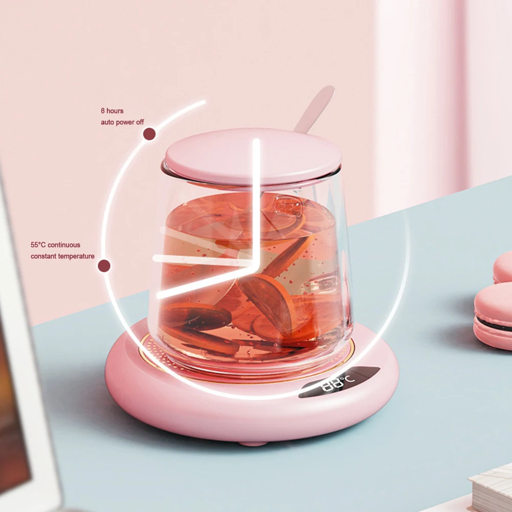 Smart Electric Cup Warmer Portable Coffee Mug Heating Plate 3 Temperature Setting USB Plug Thermostat Coaster for Home Office - الصورة 3