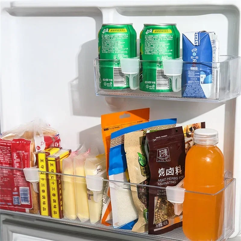 4-16PCS Refrigerator Storage Partition Board Retractable Plastic Divider Storage Splint Kitchen Bottle Can Shelf Organizer - الصورة 5