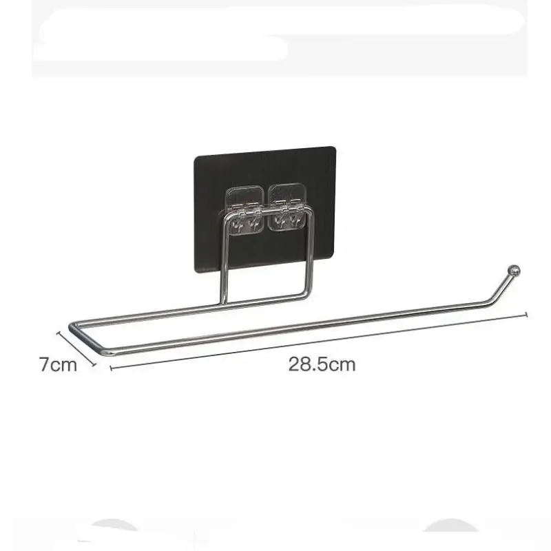 The Kitchen Wall Hanging Paper Towel Rack,Plastic Wrap , Perforation-Free Dish Cloth Stainless Steel Organizer Hooks - الصورة 6
