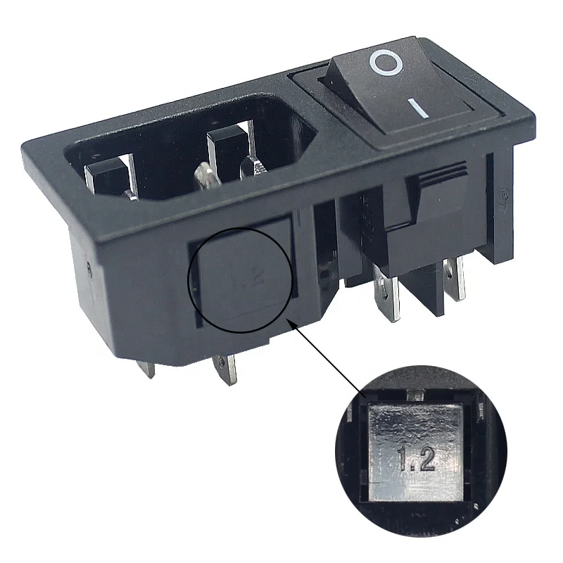 AC Power Socket Green Rocker Switch 15A 250V IEC320 C14 Wall Push Button Interrupteur Smart Life Home - الصورة 4