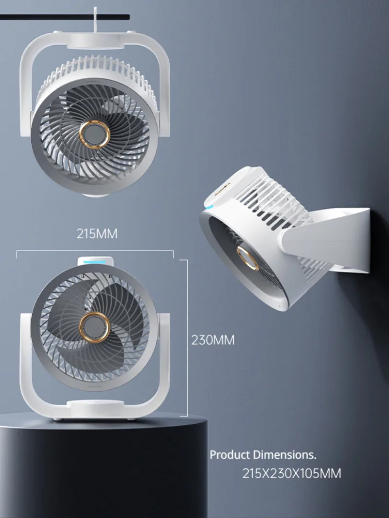 Smart Desk Fan Voice Activated Night Light Four Speed Adjustable Portable USB Fan for Home Office Bedroom - الصورة 6