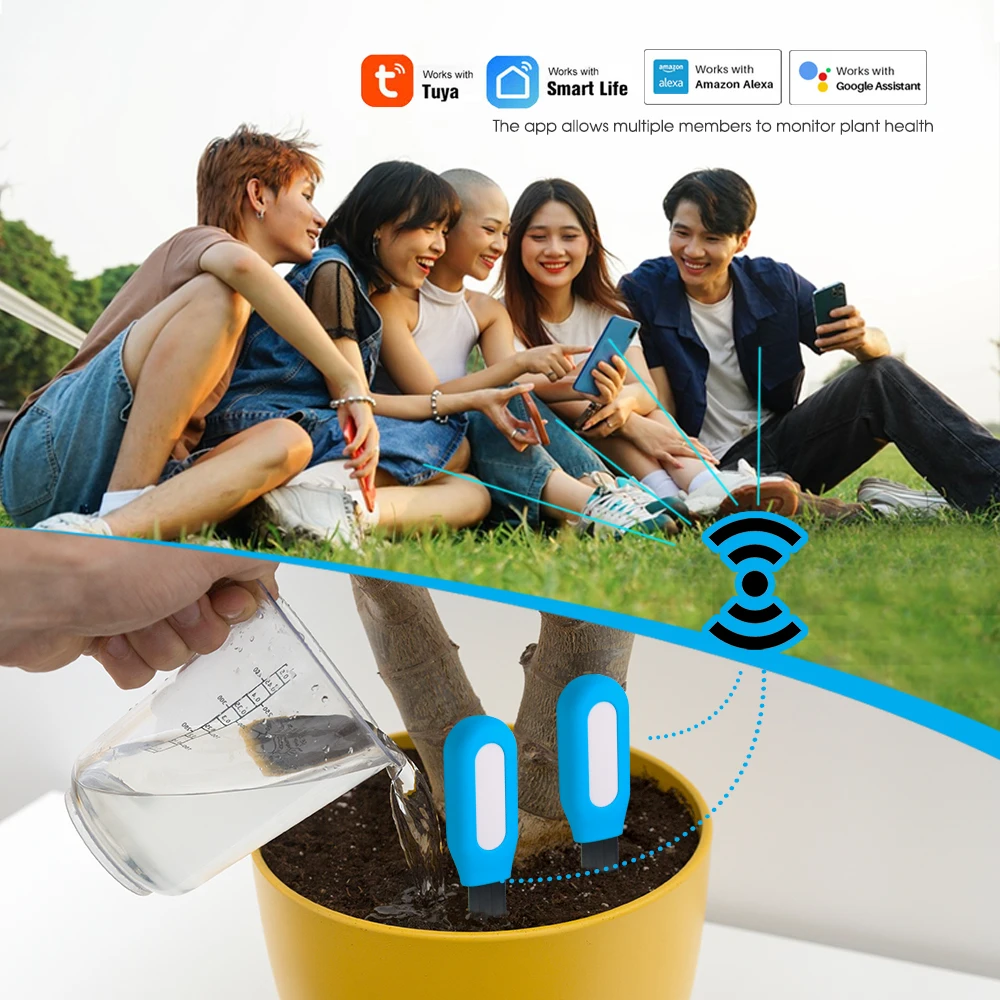 1PCS Tuya Zigbee Soil Sensor Humidity Temperature Moisture Detector Smart Life Home Assistant Real Time Monitor for Plant Garden - الصورة 3