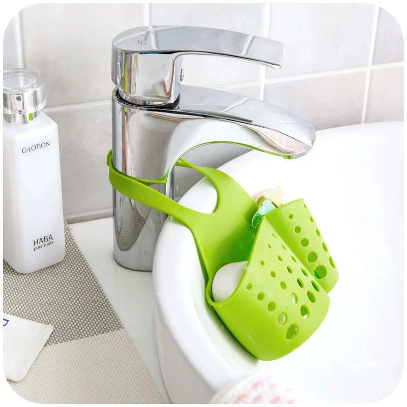 1-3pcs Kitchen Sink Shelf Organizers Double-Layer Hanging Soap Sponge Storage Holder Accessories Silicone Drain Basket Supplies