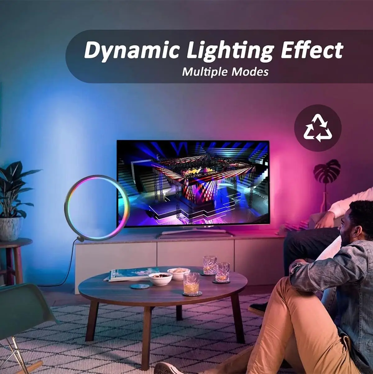 Smart Table Lamp Music Sync Stepless Dimming Table Lamps Atmosphere Usb Desk Setup Room Decor Atmosphere Light Home Gift Usb - الصورة 5