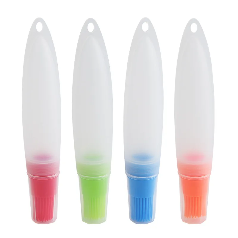 Squeezing Silicone Oil Bottle Brush with Lid, Long Silicone Oil Brush, Multifunctional Barbecue Brush, Barbecue Tool Wholesale - الصورة 6