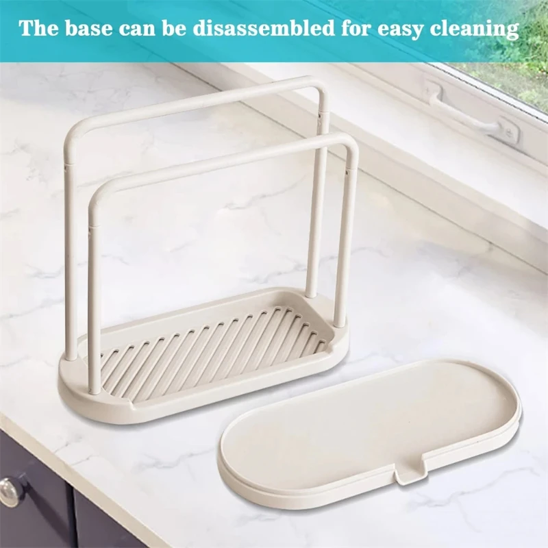 Kitchen Rag Drain Stand Kitchen Accessories Sink Drainage Shelf Sink Drain Storage Basket for Sponge Rag Wire Ball 1/2/3PCS - الصورة 5