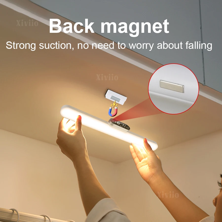 Smart Touch Table Lamp Magnetic Desk Lamp Bulit-in 18650 Battery for Reading Cabinet Mirror Bedside Rechargeable Night Lights - الصورة 3