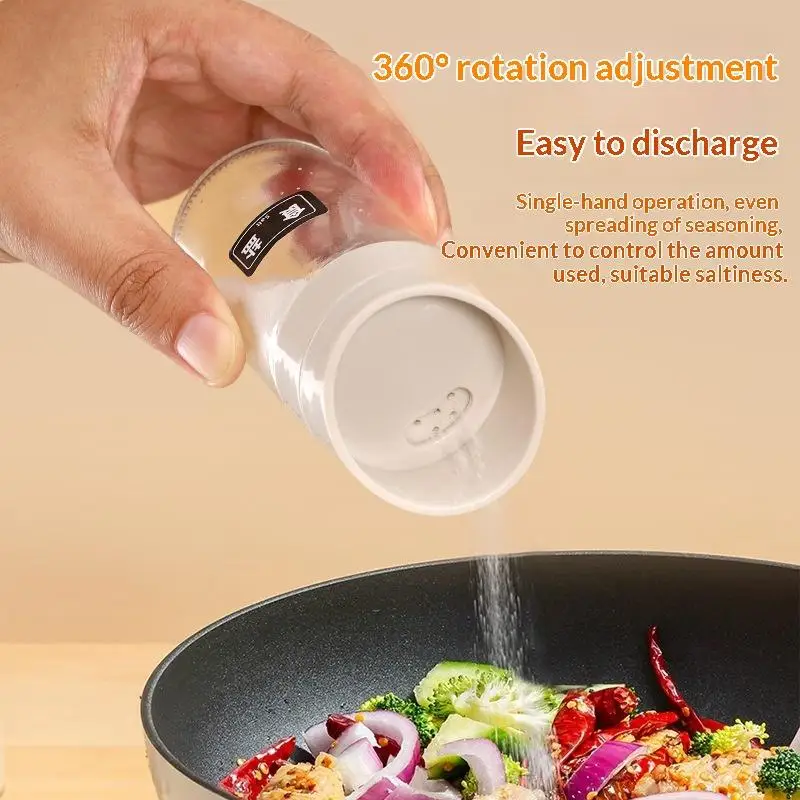 Spices Herb Salt Bottle With Rotating Lid for Kitchen Easy Access Seasoning Organizer Home Cooking Storage Solution - الصورة 3