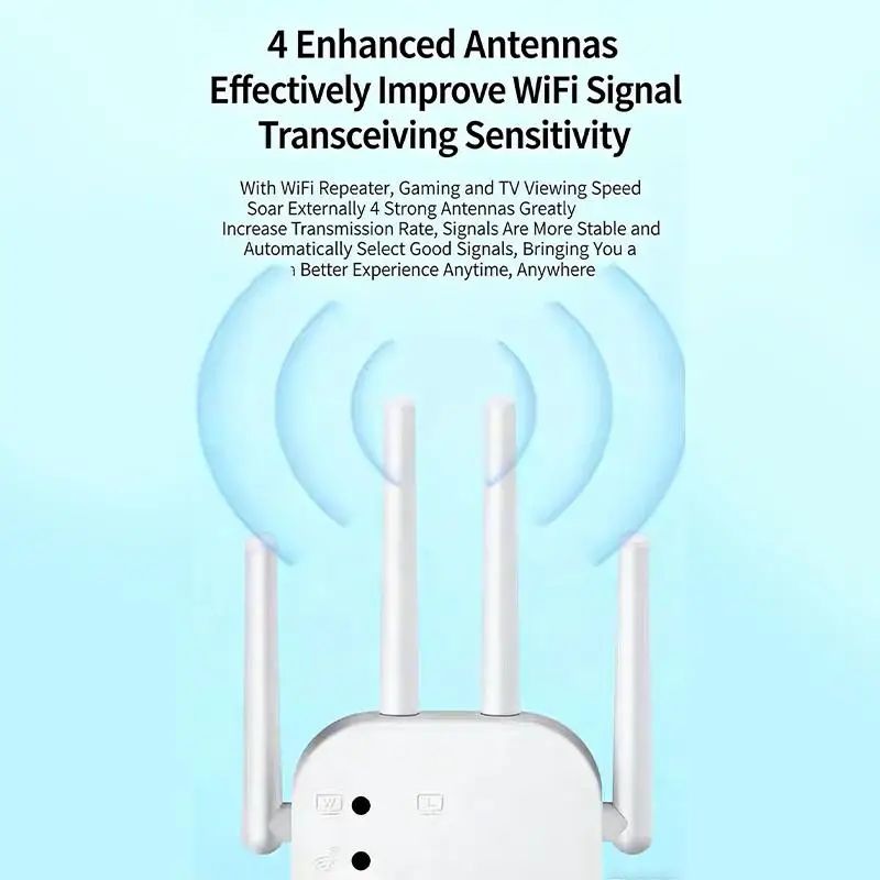 300Mbps Wireless WiFi Repeater 24G Signal Amplifier for Laptops Tablets Smart Home Devices - الصورة 5